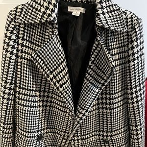 Liz Claiborne black and white wool blazer